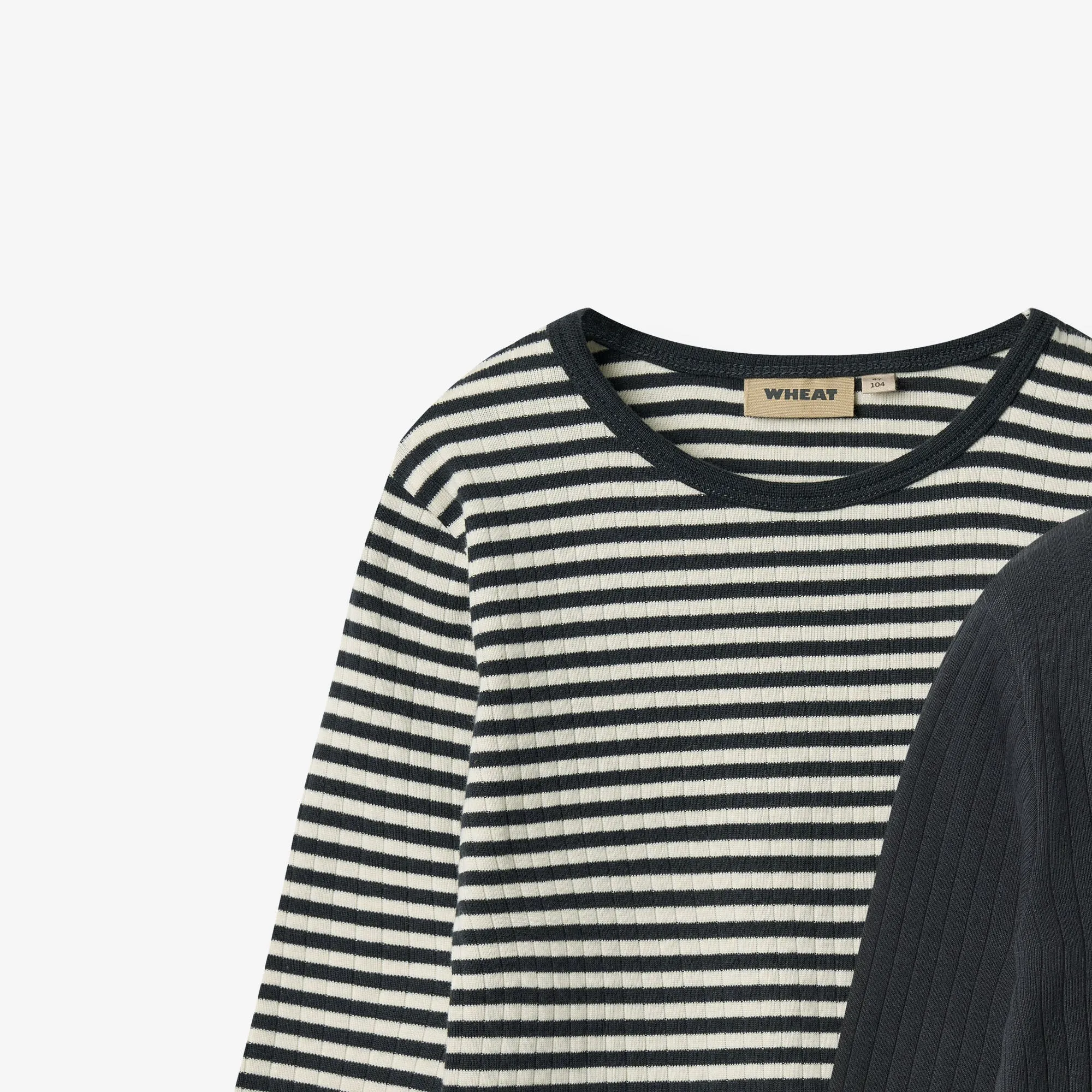 2 Rib T-Shirt L/S Stig - navy rib stripe