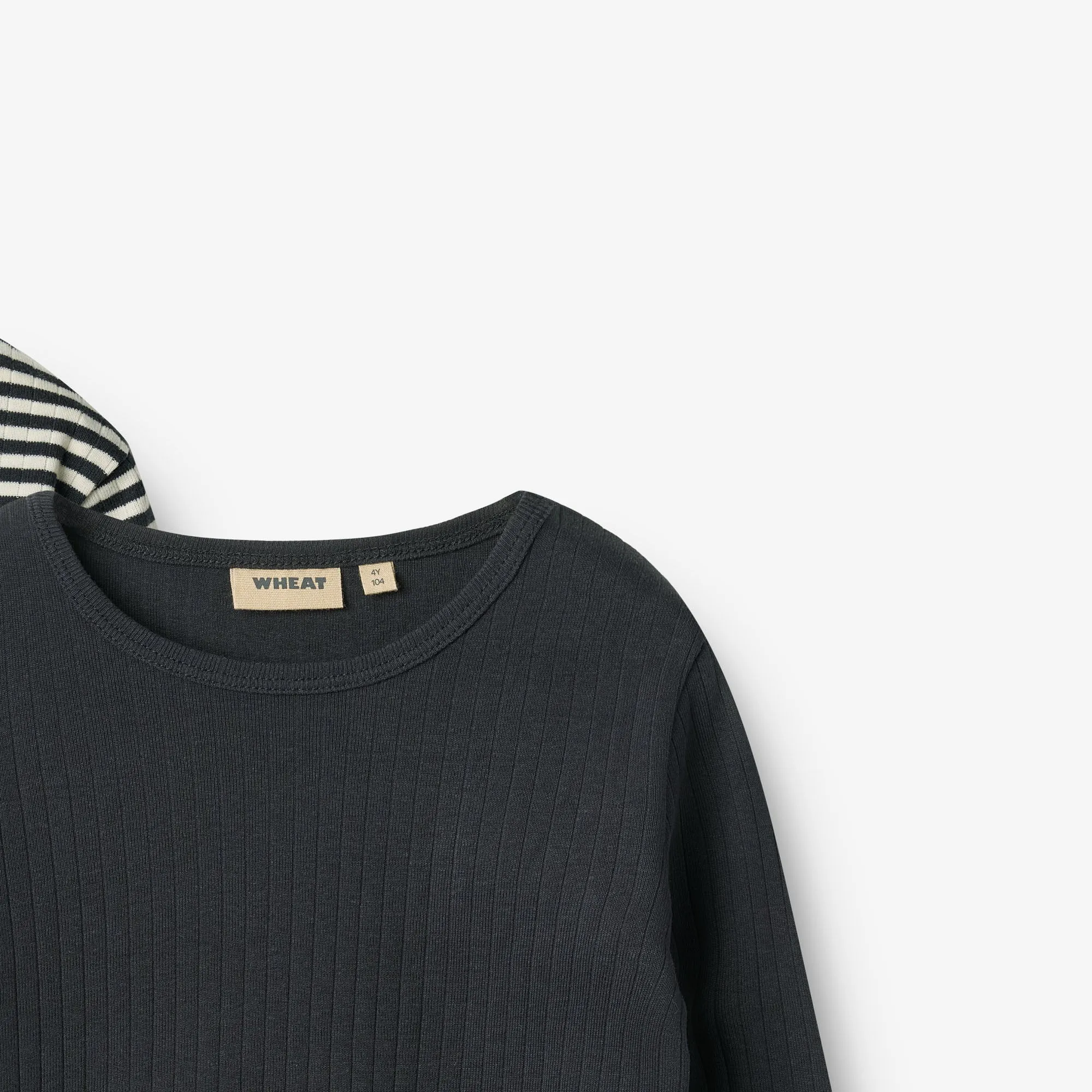 2 Rib T-Shirt L/S Stig - navy rib stripe