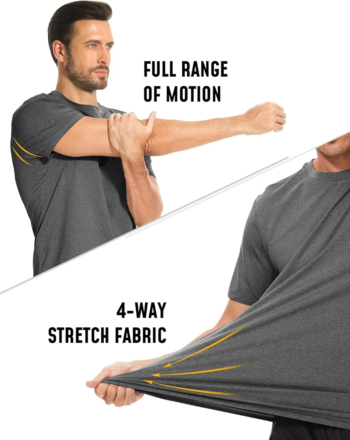 5 Pack T Shirts for Man UPF 50  Short Sleeve Dry Fit Workout T-Shirts Gym Running Activewear Tee Summer Tops