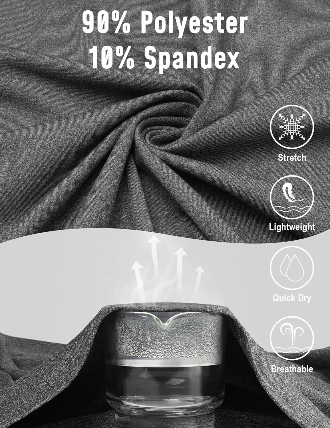 5 Pack T Shirts for Man UPF 50  Short Sleeve Dry Fit Workout T-Shirts Gym Running Activewear Tee Summer Tops