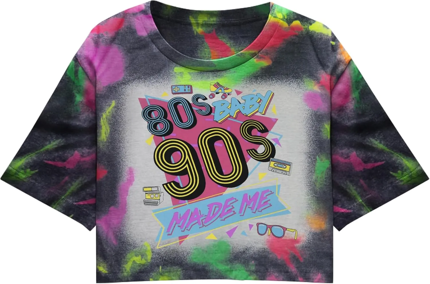 80s Baby 90s Made Me Shirt Womens Vintage 90s Crop Tops 80s Graphic T-Shirt Party Gift Casual Tees