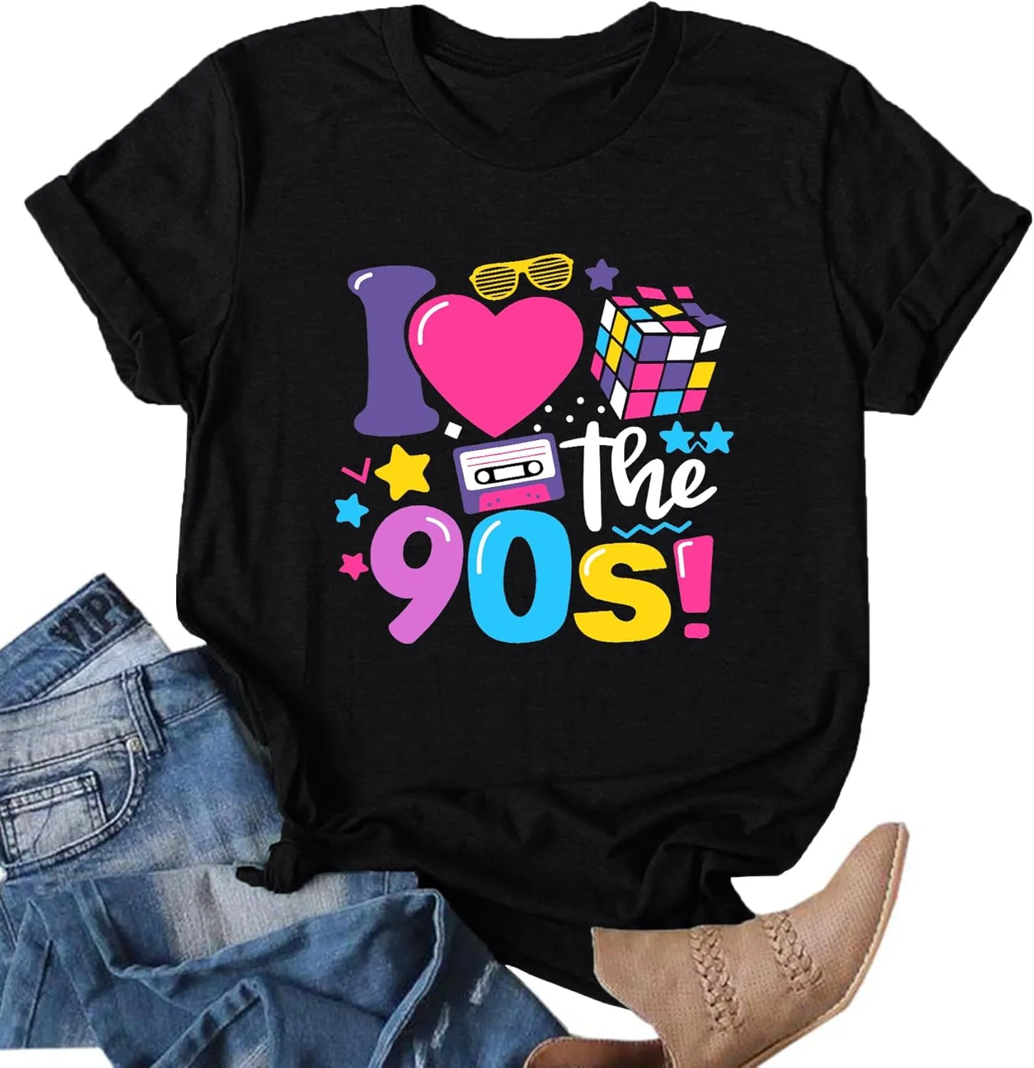 80s Baby 90s Made Me Shirt Womens Vintage Tie Dye 90s Shirts Casual Retro 80's Nostalgia Shirt Tops