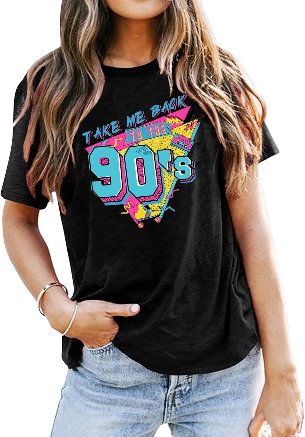 80s Baby 90s Made Me Shirt Womens Vintage Tie Dye 90s Shirts Casual Retro 80's Nostalgia Shirt Tops