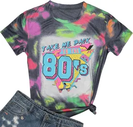 80s Baby 90s Made Me Shirt Womens Vintage Tie Dye 90s Shirts Casual Retro 80's Nostalgia Shirt Tops