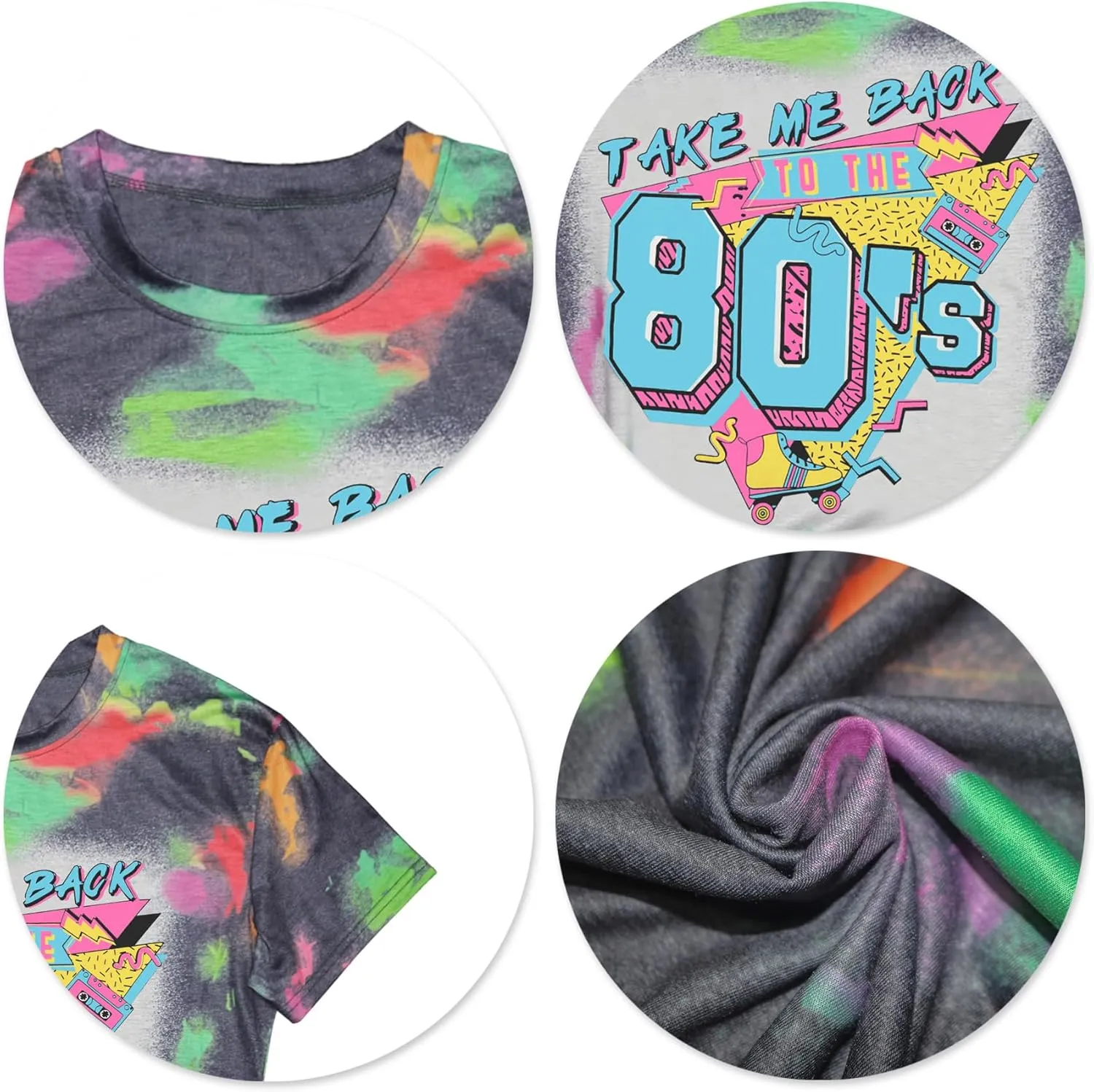 80s Baby 90s Made Me Shirt Womens Vintage Tie Dye 90s Shirts Casual Retro 80's Nostalgia Shirt Tops