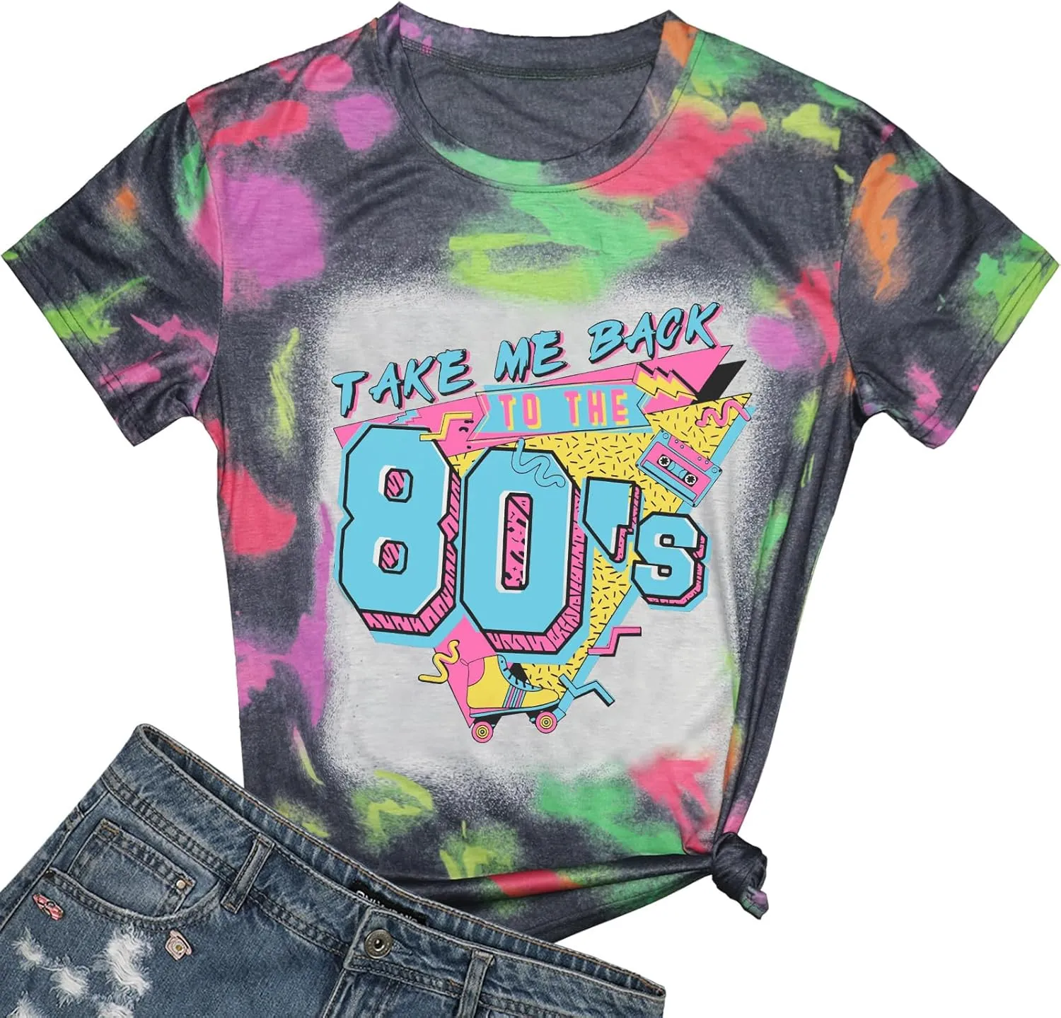 80s Baby 90s Made Me Shirt Womens Vintage Tie Dye 90s Shirts Casual Retro 80's Nostalgia Shirt Tops
