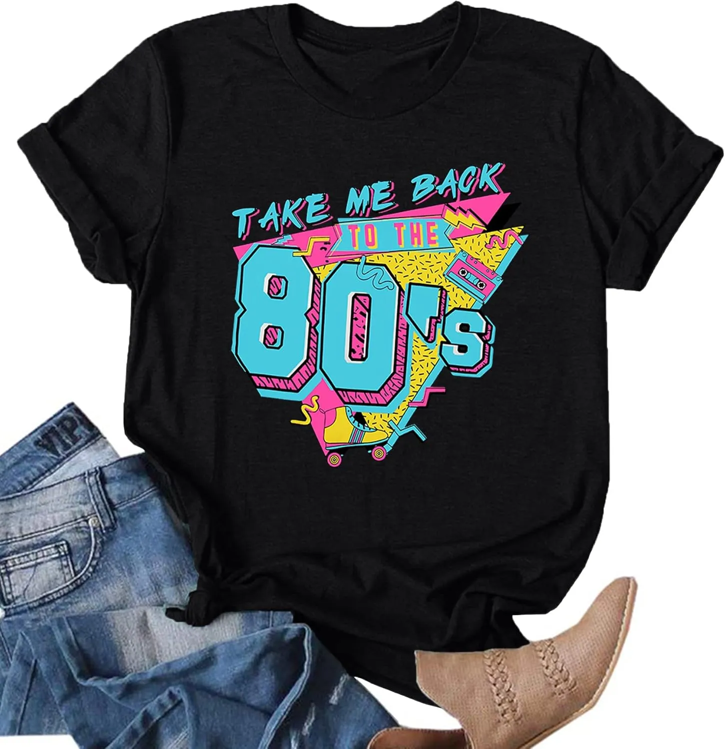 80s Baby 90s Made Me Shirt Womens Vintage Tie Dye 90s Shirts Casual Retro 80's Nostalgia Shirt Tops