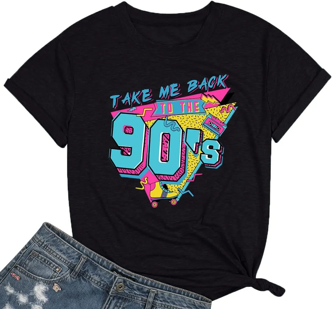 80s Baby 90s Made Me Shirt Womens Vintage Tie Dye 90s Shirts Casual Retro 80's Nostalgia Shirt Tops