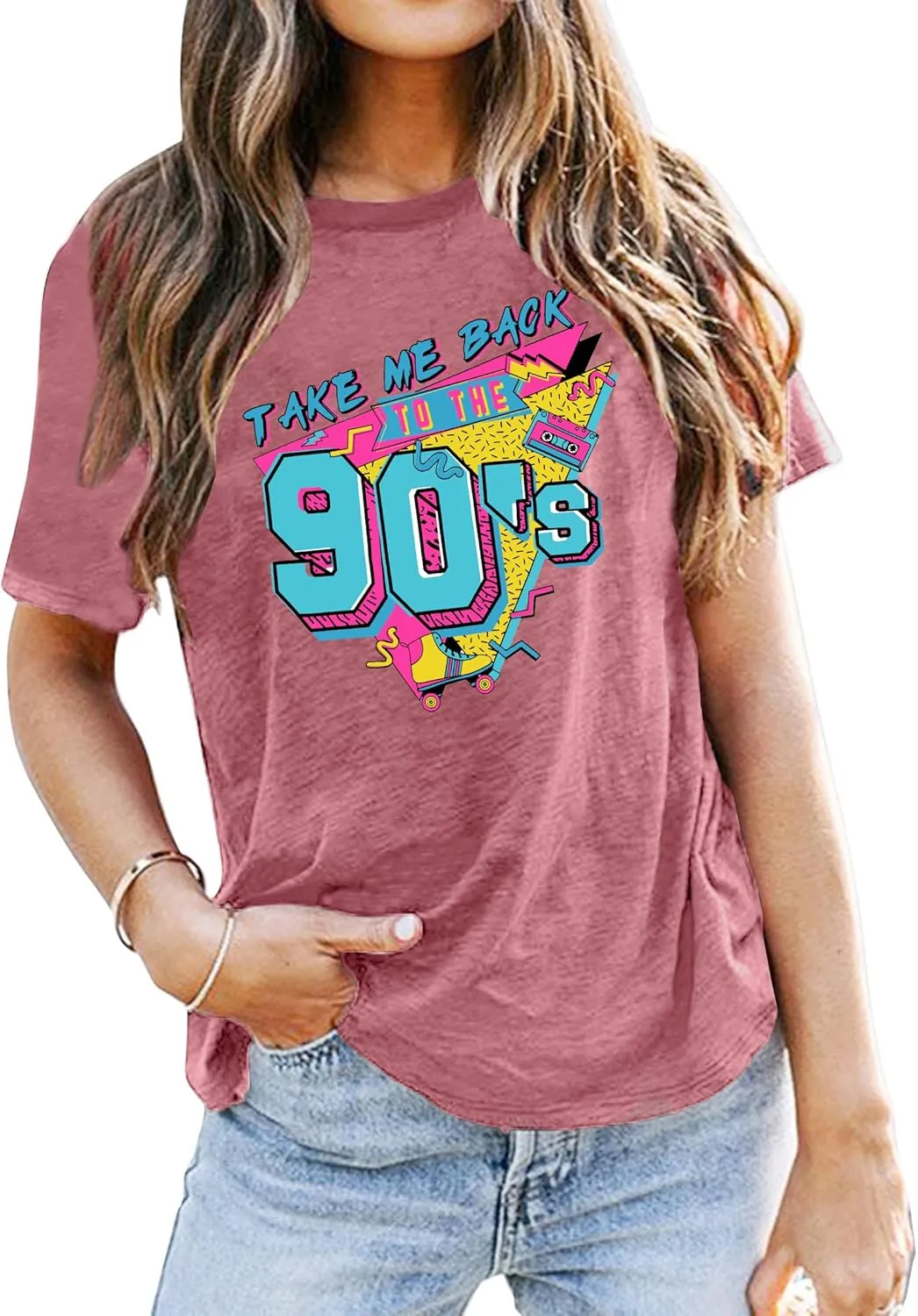80s Baby 90s Made Me Shirt Womens Vintage Tie Dye 90s Shirts Casual Retro 80's Nostalgia Shirt Tops