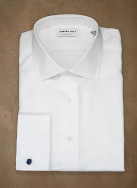 Alexander in White Nano Diamond French Cuff Shirt