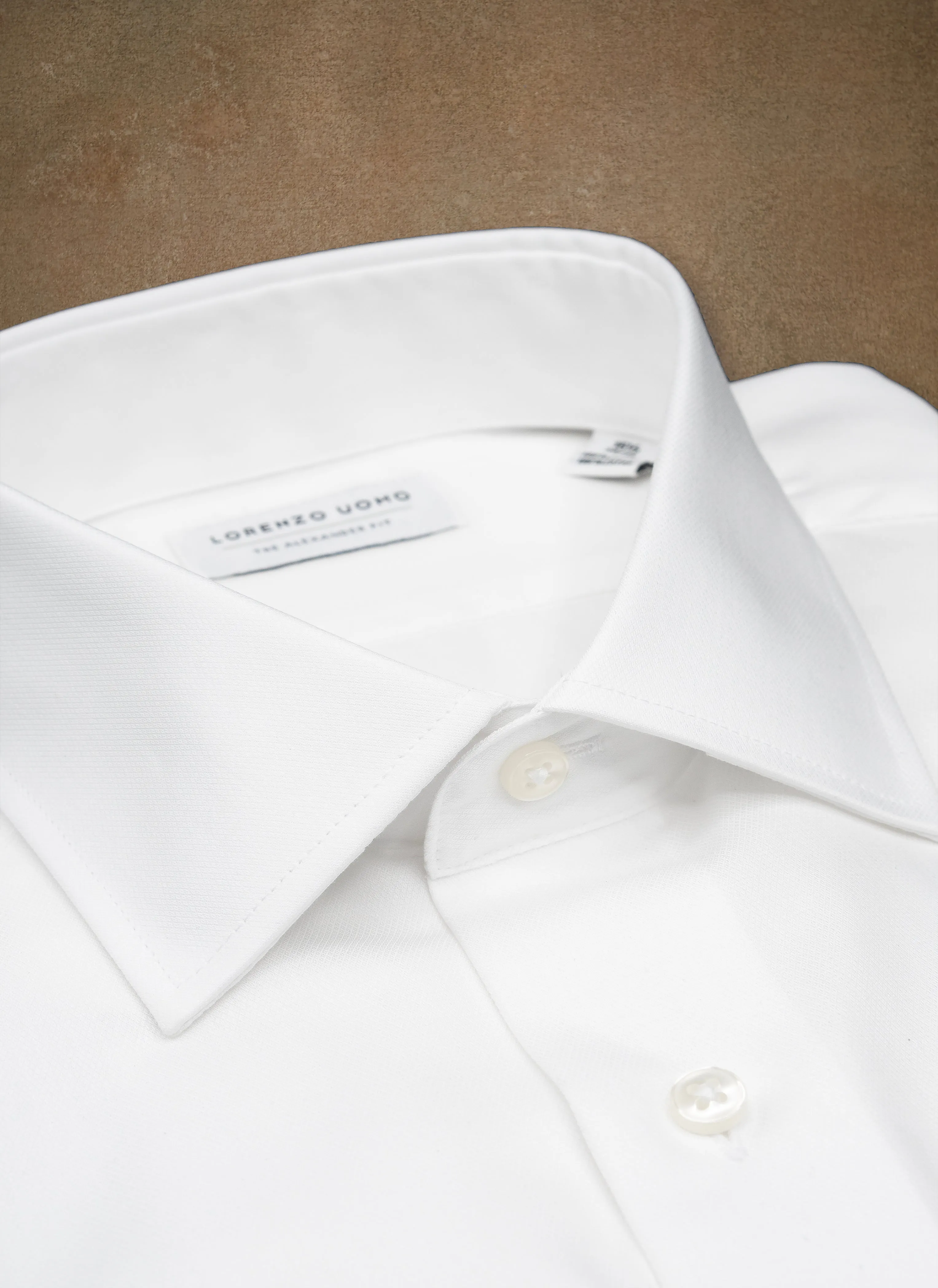 Alexander in White Nano Diamond French Cuff Shirt