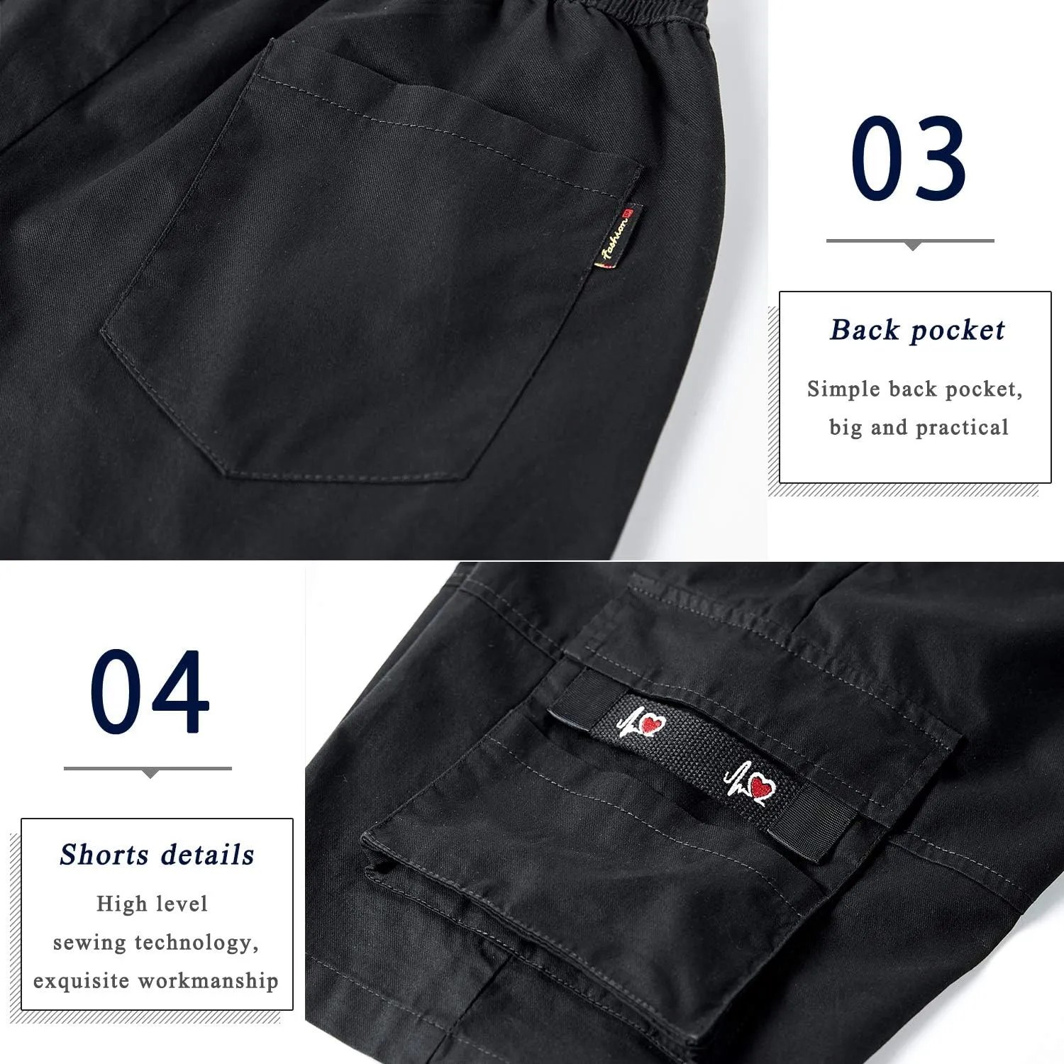 APTRO Men's Cargo Shorts Elastic Waistband Drawstring Summer Casual Cotton Big & Tall Relaxed Fit Work Shorts