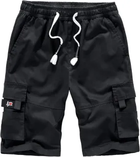 APTRO Men's Cargo Shorts Elastic Waistband Drawstring Summer Casual Cotton Big & Tall Relaxed Fit Work Shorts