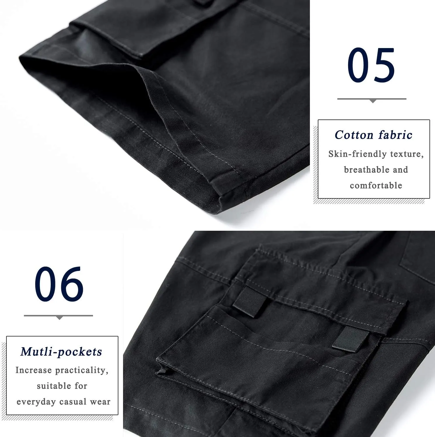 APTRO Men's Cargo Shorts Elastic Waistband Drawstring Summer Casual Cotton Big & Tall Relaxed Fit Work Shorts