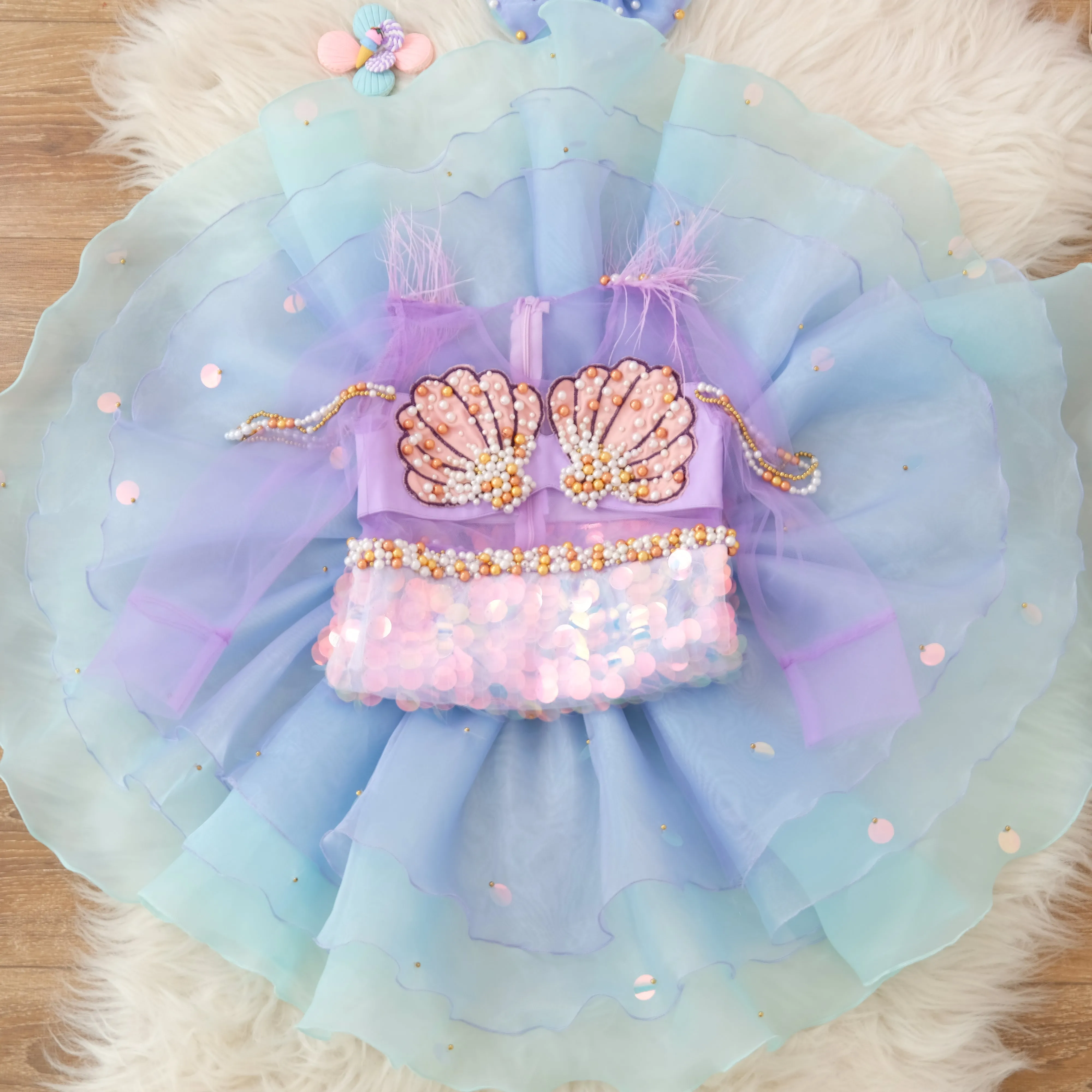 Ariel girl dress organza