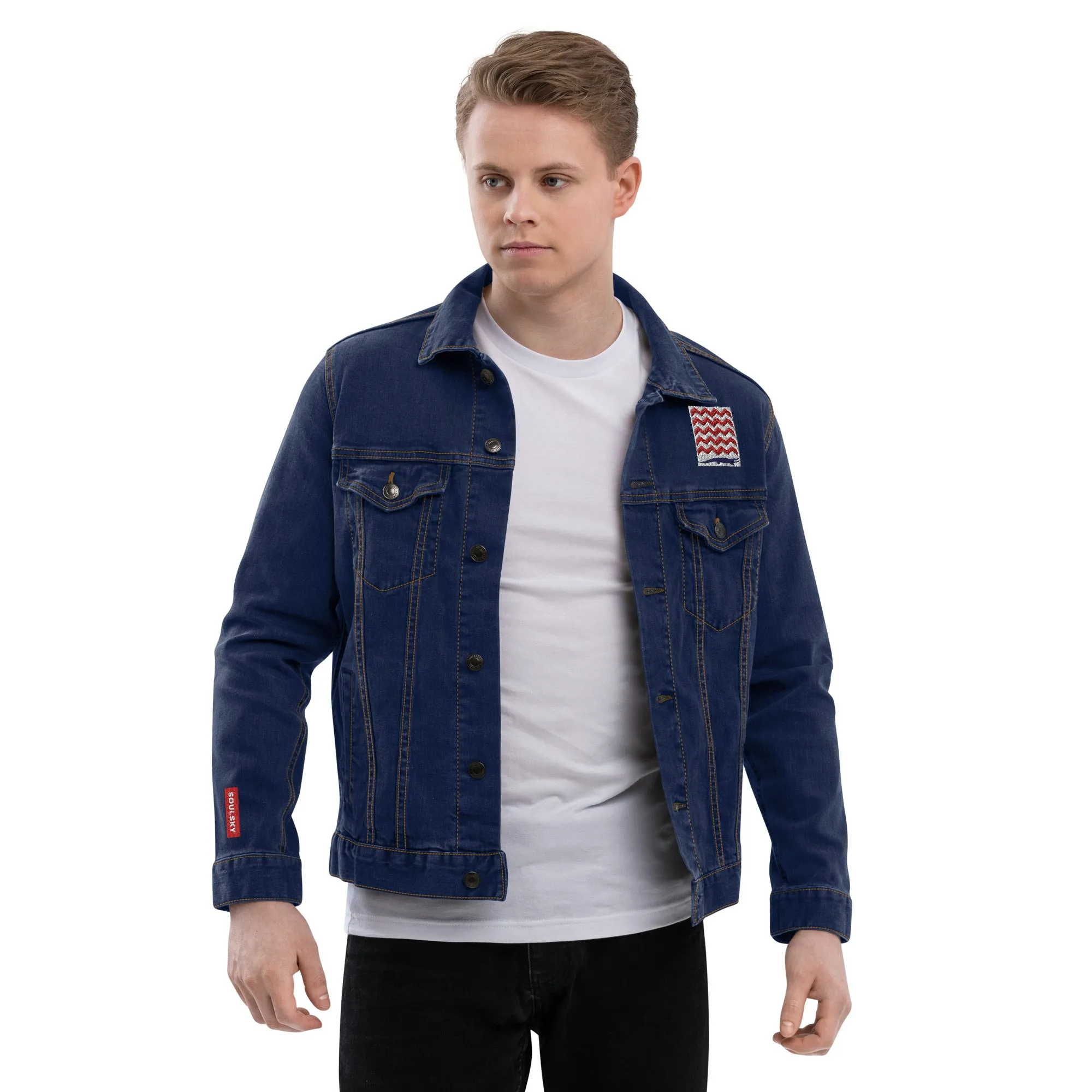 BE PATIENT Unisex Denim Jacket (Blue)