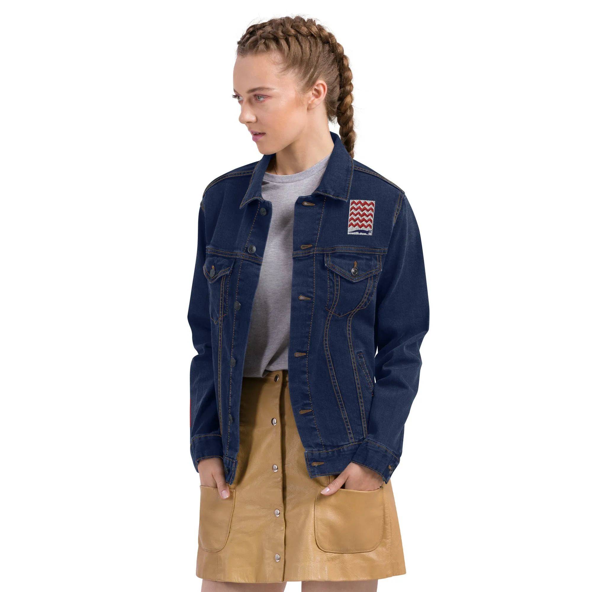 BE PATIENT Unisex Denim Jacket (Blue)