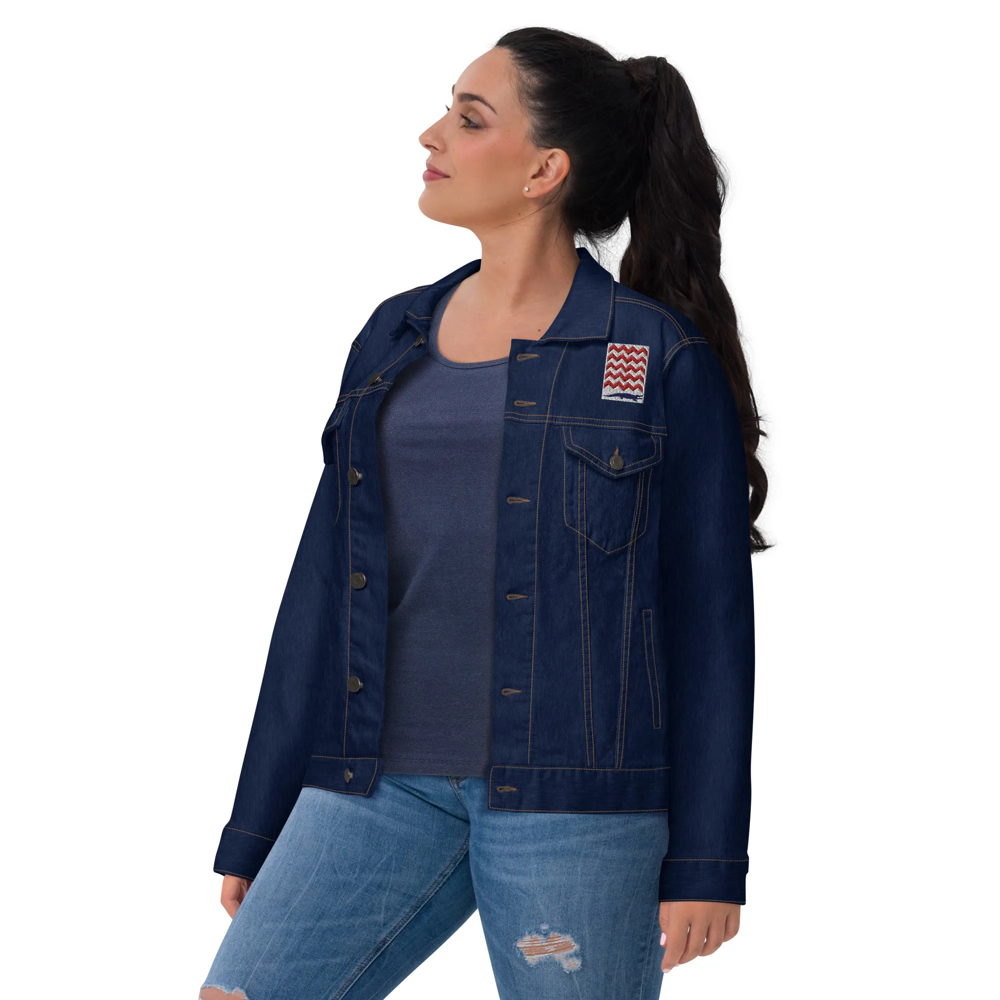 BE PATIENT Unisex Denim Jacket (Blue)