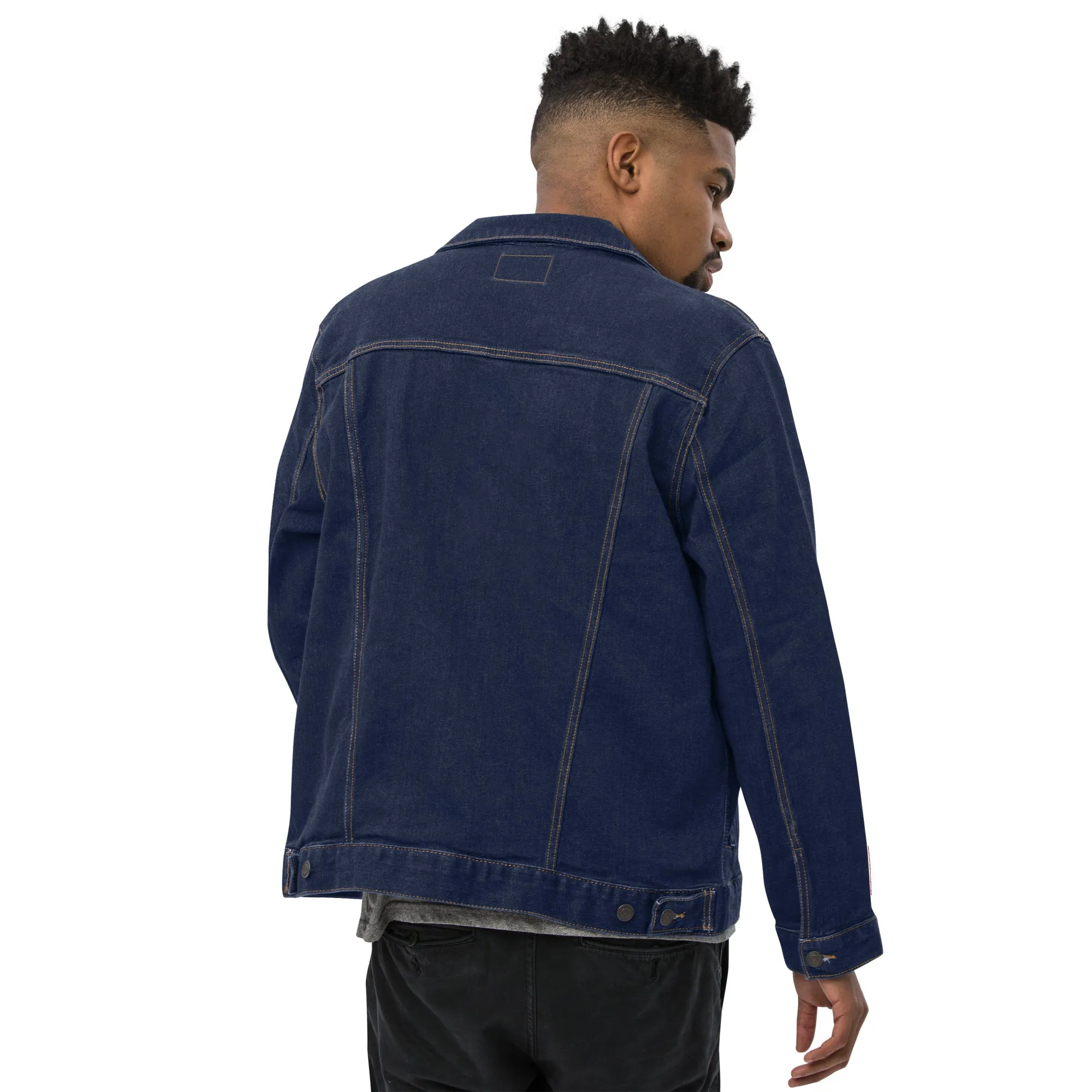 BE PATIENT Unisex Denim Jacket (Blue)