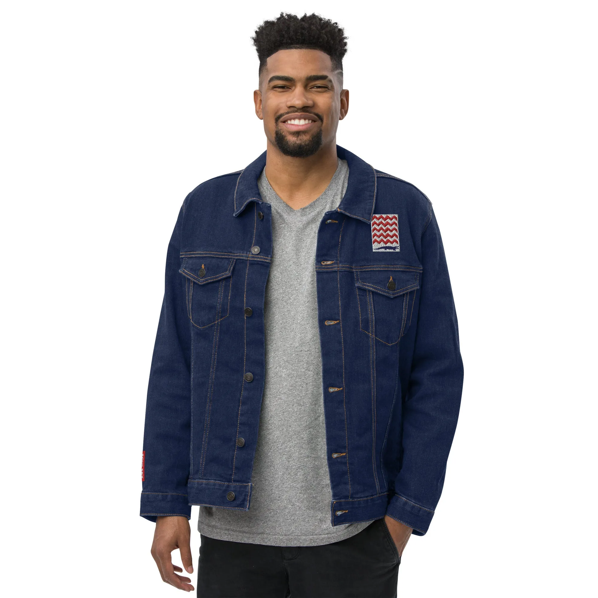 BE PATIENT Unisex Denim Jacket (Blue)