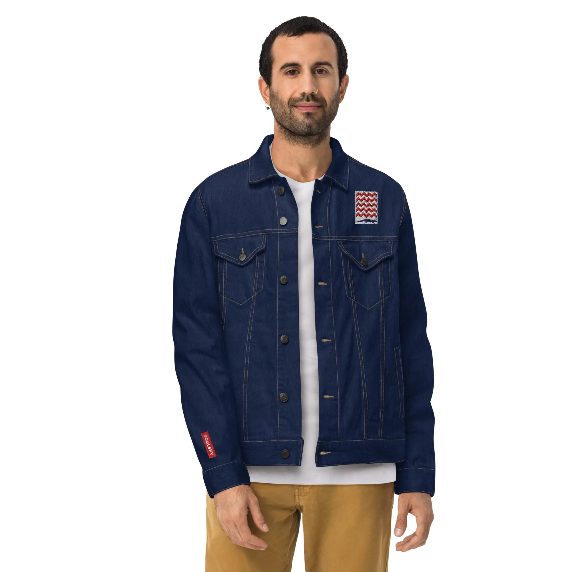 BE PATIENT Unisex Denim Jacket (Blue)