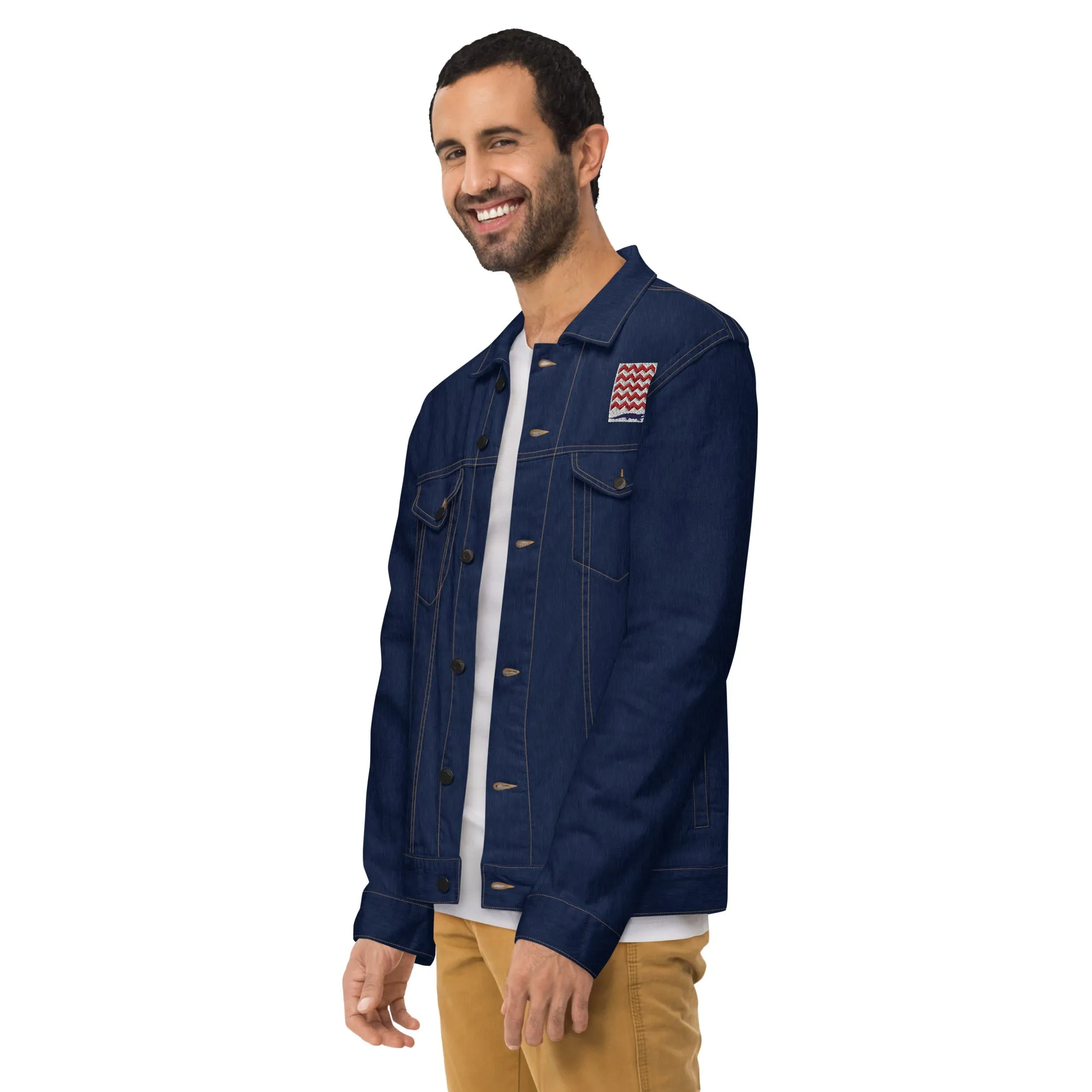 BE PATIENT Unisex Denim Jacket (Blue)