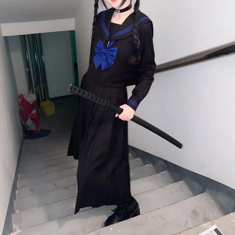 [Black Blue] JK sailor girl school uniform set
