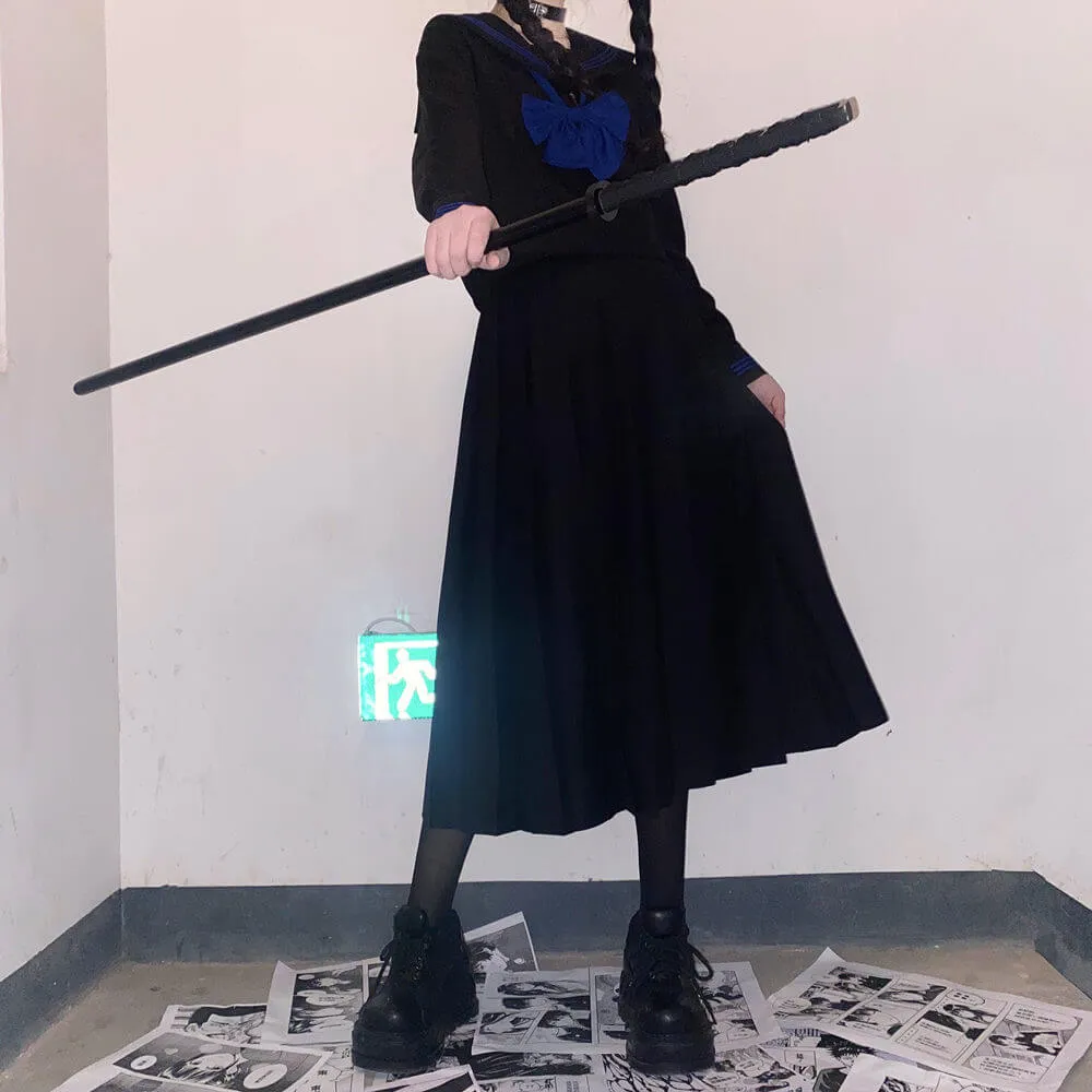 [Black Blue] JK sailor girl school uniform set