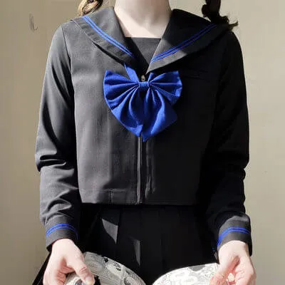 [Black Blue] JK sailor girl school uniform set