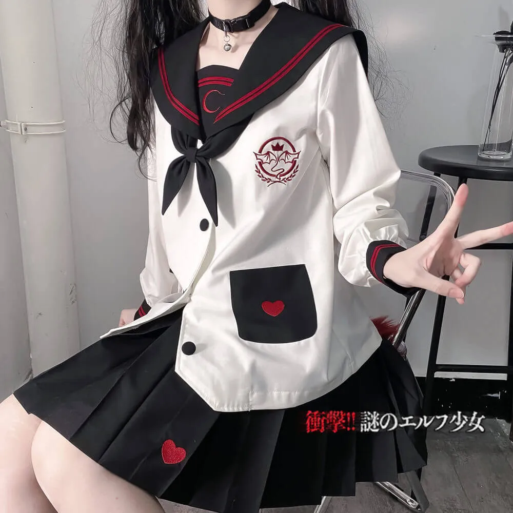 [Black White] Adorable ghost JK uniform set
