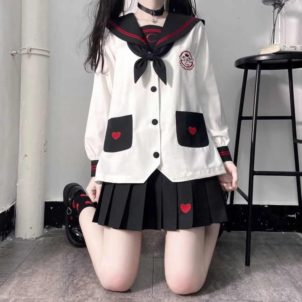 [Black White] Adorable ghost JK uniform set