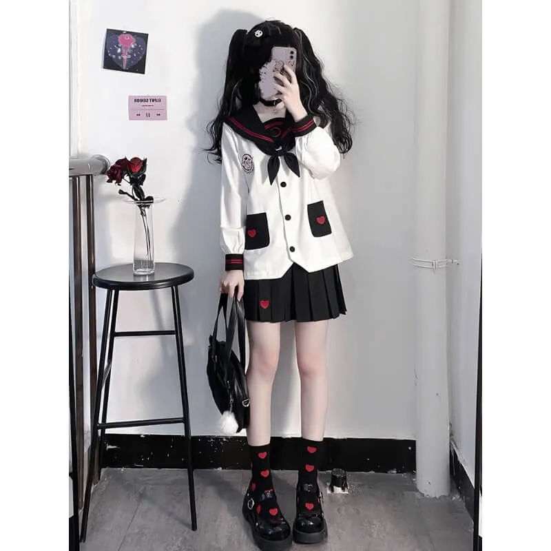 [Black White] Adorable ghost JK uniform set
