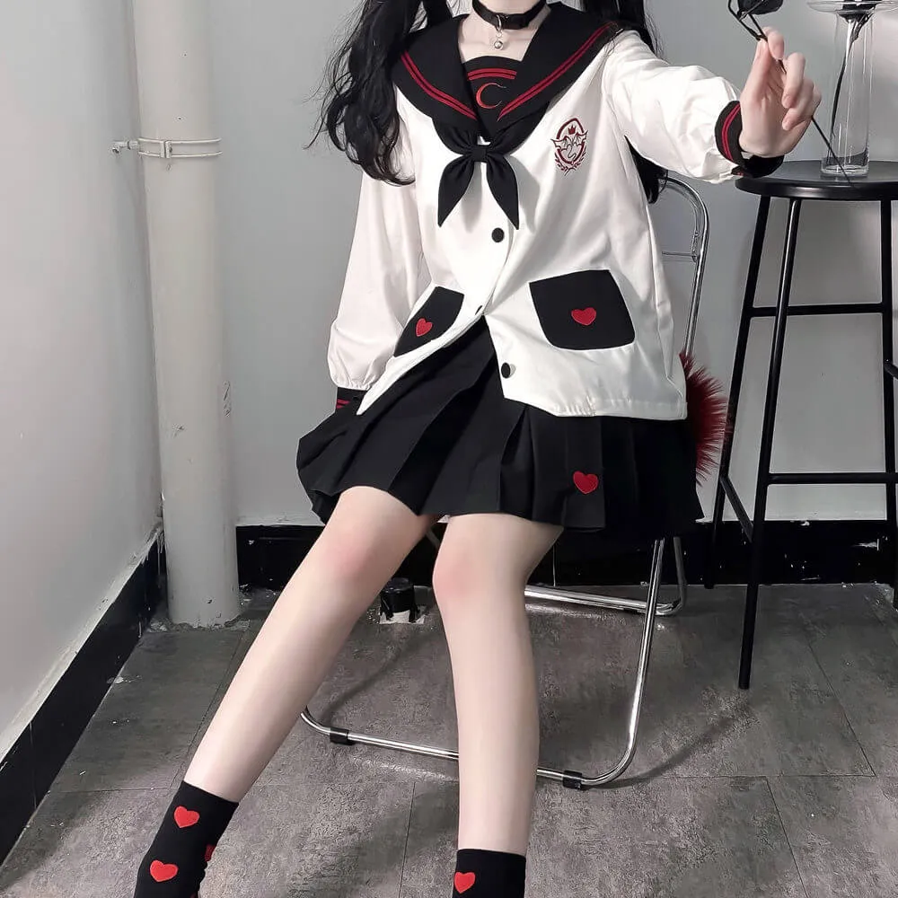 [Black White] Adorable ghost JK uniform set