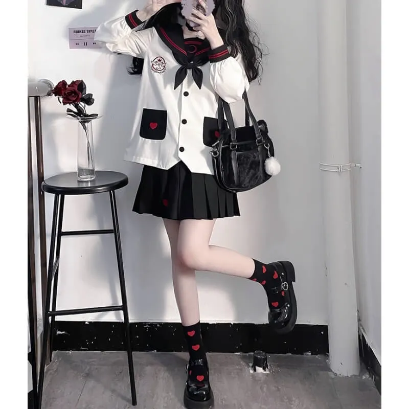[Black White] Adorable ghost JK uniform set