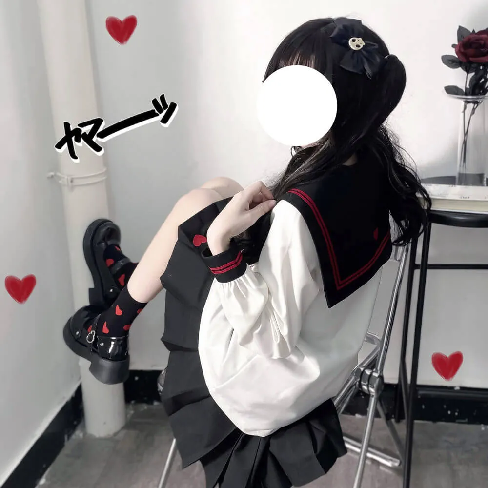 [Black White] Adorable ghost JK uniform set