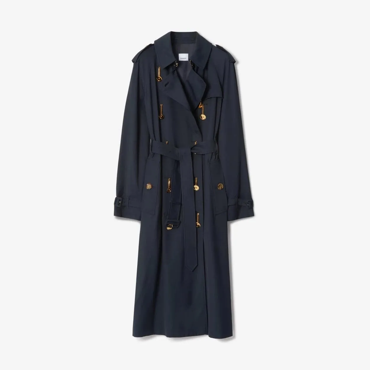 BURBERRY CHAIN-LINK BUTTON VISCOSE TWILL TRENCH COAT