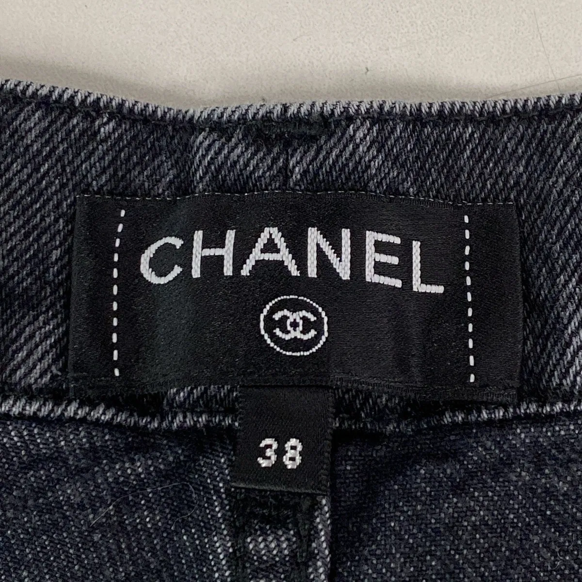 Chanel Dark Grey CC wide leg  jeans