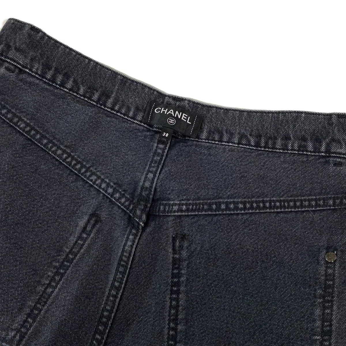 Chanel Dark Grey CC wide leg  jeans