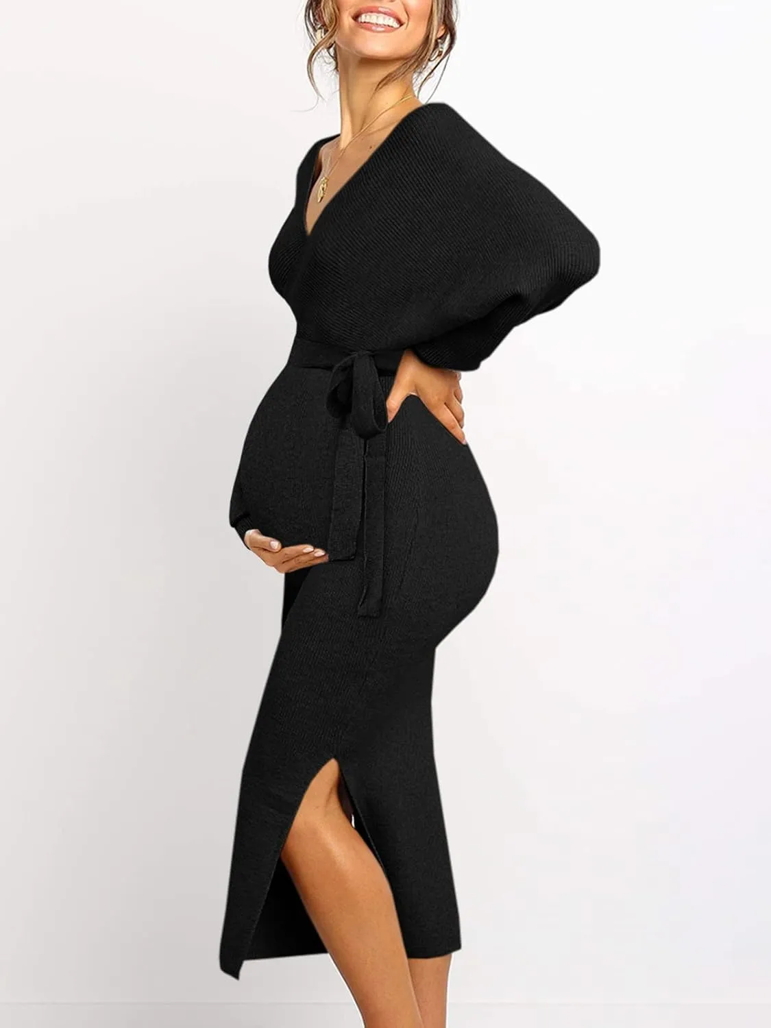 Chang Yun Maternity Nursing Dress Sweater Dress for Women Wedding Guest Dress Baby Shower Maternity Photoshoot Outfits