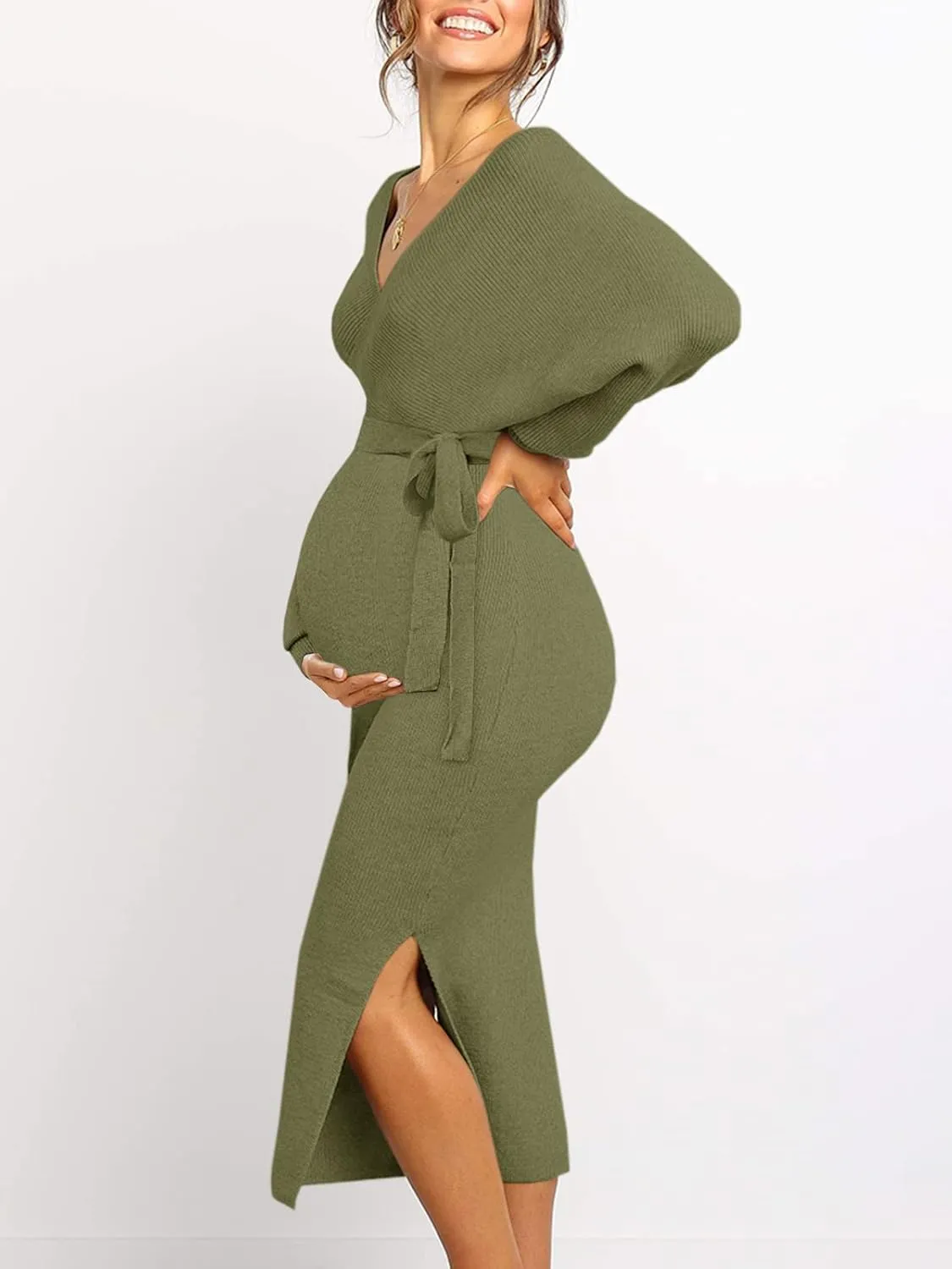 Chang Yun Maternity Nursing Dress Sweater Dress for Women Wedding Guest Dress Baby Shower Maternity Photoshoot Outfits