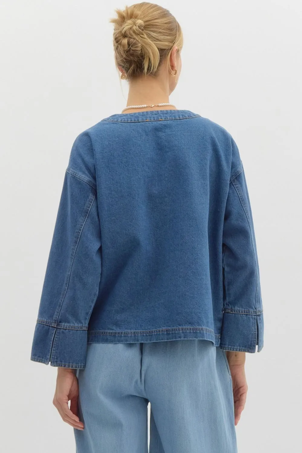 CLOVER BOWTIE DENIM JACKET