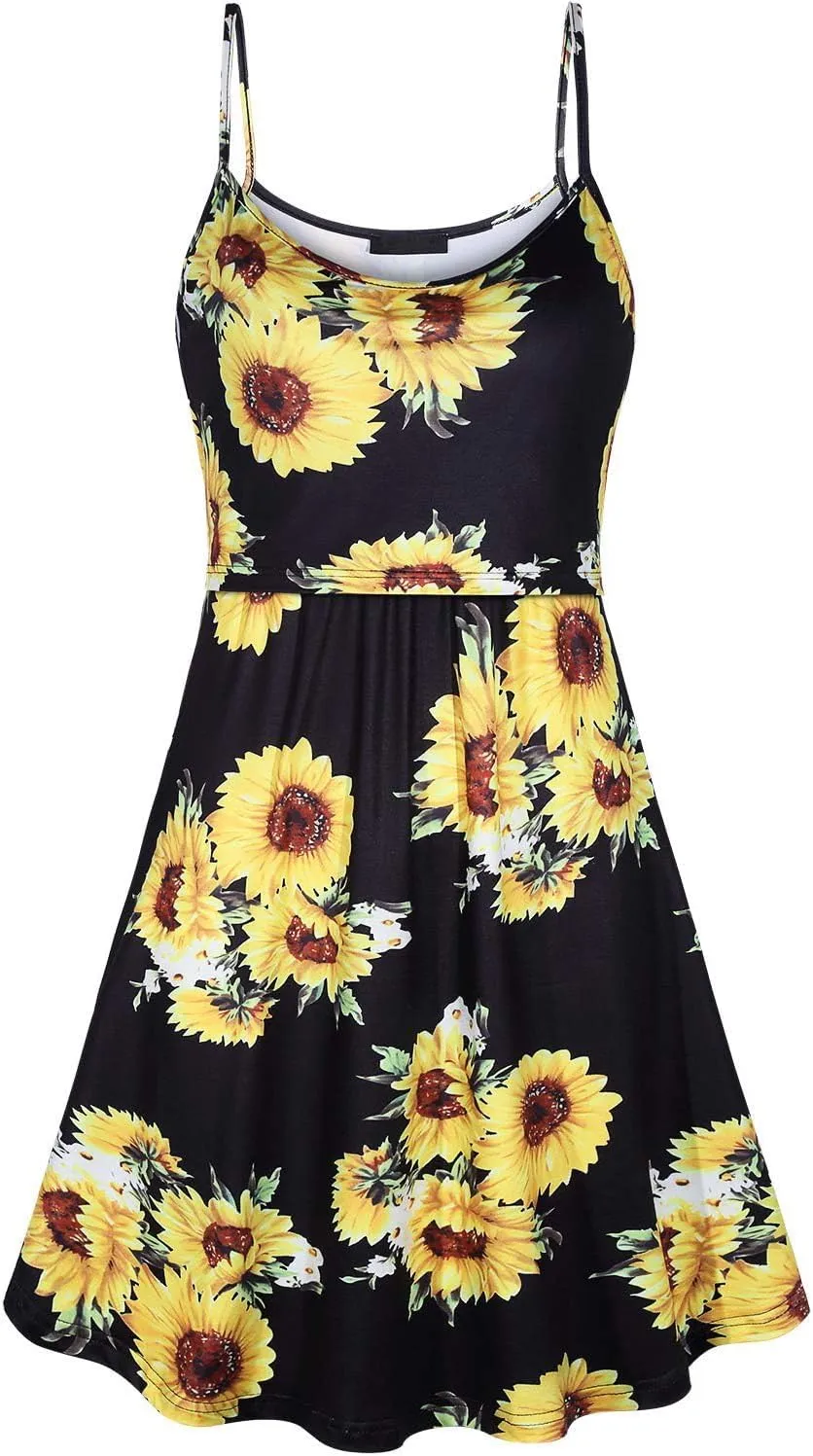 connche Floral Maternity Summer Dress Spaghetti Strap Nursing Breastfeeding
