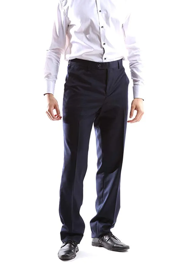 Creativo Men's Single Breasted 2 Button 3pc Vested Suit Slim Fit in Navy CT601