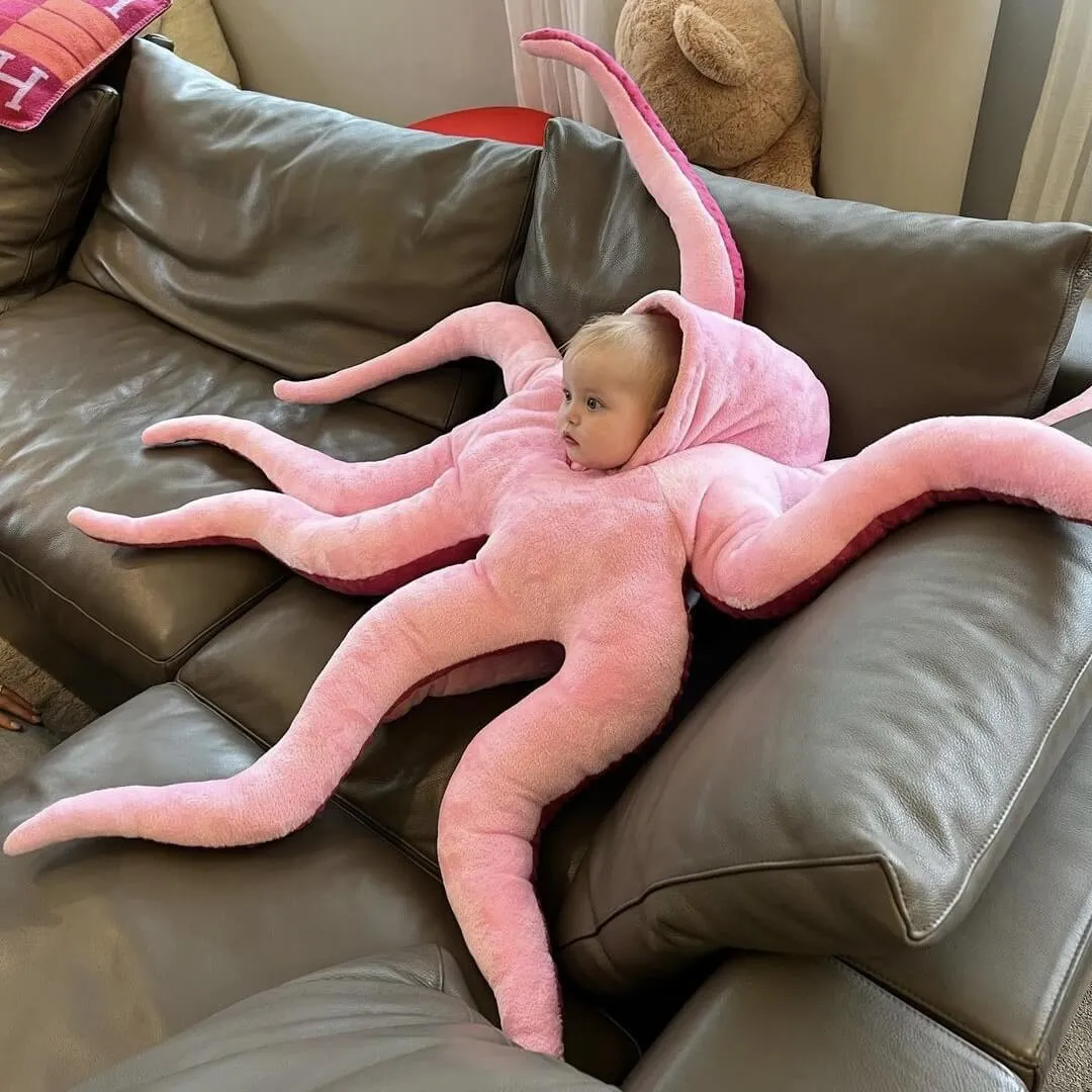 Cute Baby Octopus Costume Giant Wearable Infant Octopus Costume Stuffed Animal Costume