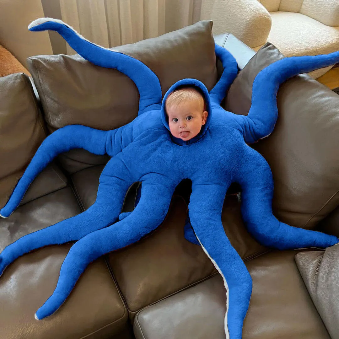 Cute Baby Octopus Costume Giant Wearable Infant Octopus Costume Stuffed Animal Costume