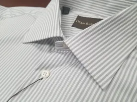 Dean Rainwater 100% Cotton Silver Stripe French Cuff Dress Shirt