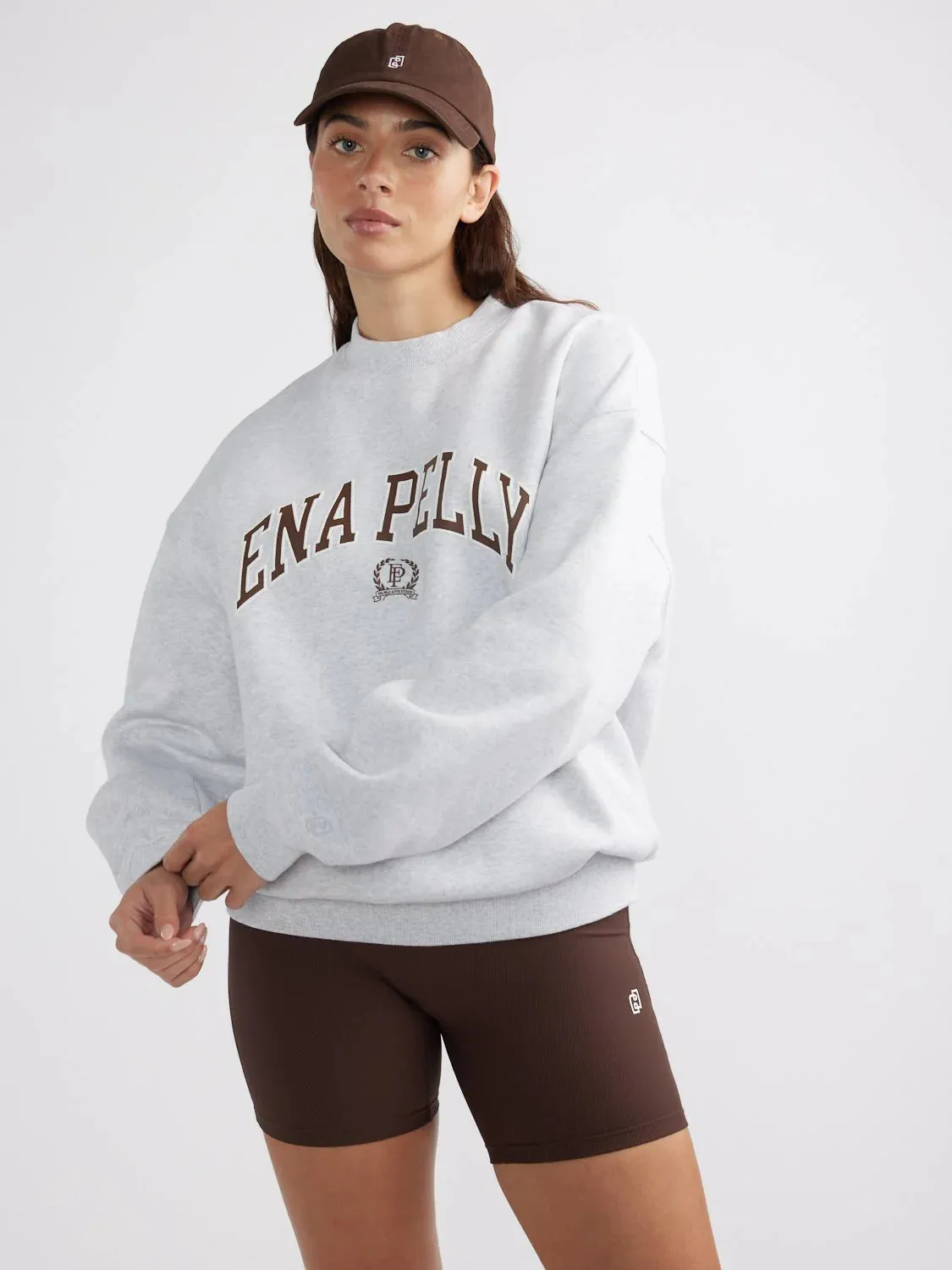 Ena Pelly - Classic Collegiate Sweatshirt (White Marle)