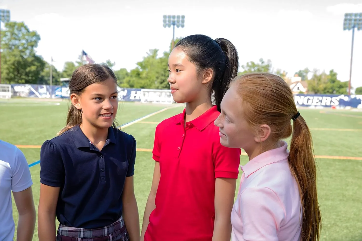 French Toast Girls' Short Sleeve Picot Collar Polo School Uniform Shirt (Standard and Plus)