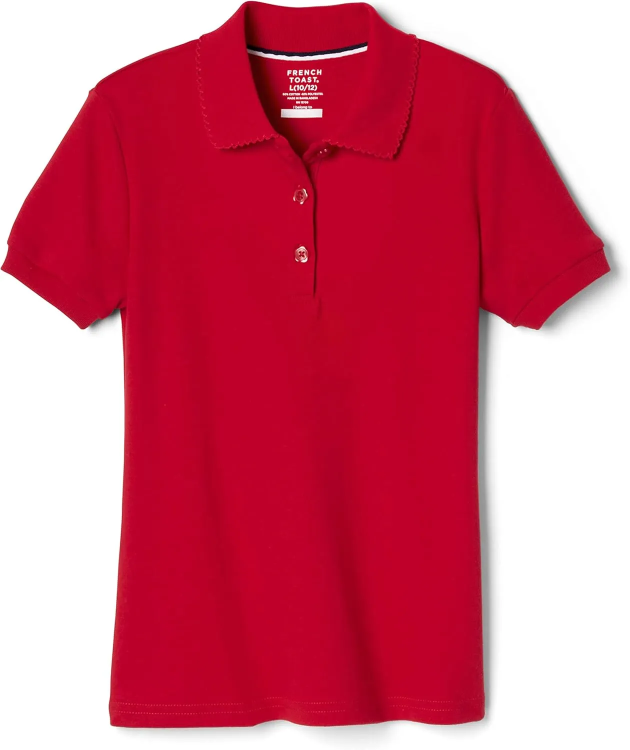 French Toast Girls' Short Sleeve Picot Collar Polo School Uniform Shirt (Standard and Plus)