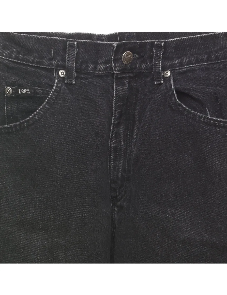 High Waist Black Tapered Lee Jeans - W24 L32
